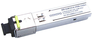 OSNOVO SFP-S1SC13-G-1550-1310-I Трансивер/ OSNOVO Оптический гигабитный SFP Модуль промышленный, SC,