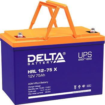 Батарея DELTA серия HRL-X, HRL 12-75 X, напряжение 12В, емкость 75Ач (разряд 10 часов),  макс. ток р