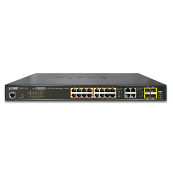 PLANET GS-4210-16P4C коммутатор/ PLANET IPv6/IPv4, 16-Port Managed 802.3at POE+ Gigabit Ethernet Swi