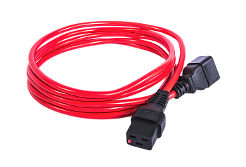 Шнур питания с фиксатором IEC 60320 C19/IEC 60320 C20, 16 А / 250 В (3 х 1,5), длина 1,8 м, красный