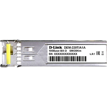 D-Link 220T/20KM/A1A Трансивер/ 220T/20KM WDM SFP Transceiver, 100Base-BX-D, Simplex LC, Single-mode