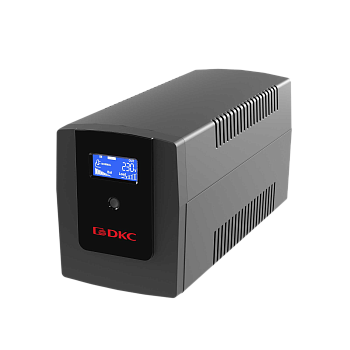 Линейно-интерактивный ИБП ДКС серии Info LCD, 1200 ВА/720 Вт, 1/1, 4xIEC C13, USB + RJ45, LCD, 2x7Aч