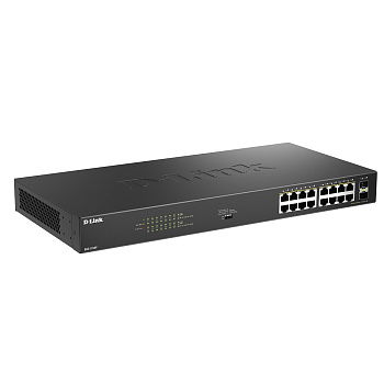 D-Link DGS-1018P/B1A Коммутатор/ DGS-1018P Конфигурируемый PoE-коммутатор, 16х1000Base-T PoE, 2x1000