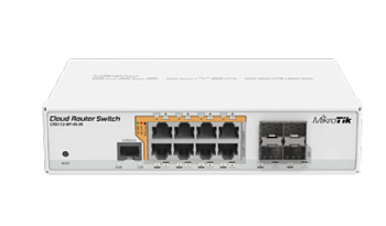 Mikrotik CRS112-8P-4S-IN Коммутатор/ CRS112-8P-4S-IN Cloud Router Switch with QCA8511 400Mhz CPU, 12