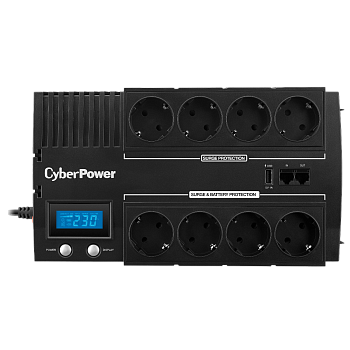 ИБП UPS Line-Interactive CyberPower BR1000ELCD 1000VA/600W USB/RJ11/45/charger A/С (4+4 EURO)