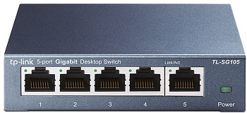 TP-Link TL-SG105 Коммутатор/ 5-port Desktop Gigabit Switch, 5 10/100/1000M RJ45 ports, metal case