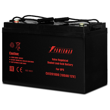 Батарея POWERMAN Battery CA121000, напряжение 12В, емкость 100Ач, макс. ток разряда 800А, макс. ток 