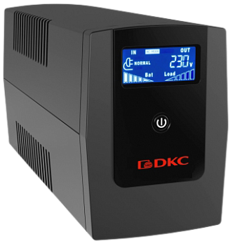 Линейно-интерактивный ИБП ДКС серии Info LCD, 600 ВА/360 Вт, 1/1, 3xIEC C13, USB + RJ45, LCD, 1x7Aч