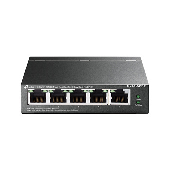 TP-Link TL-SF1005LP Коммутатор/ 5-port 10/100 Mbps unmanaged switch with 4 PoE ports, metal case, de