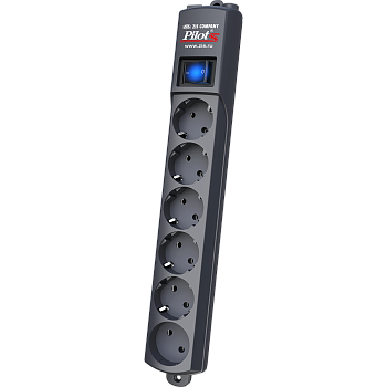 Сетевой фильтр Pilot S 6 розеток (5 евро + 1 без заземления) 3 м, графит/ Pilot S surge protector 6 