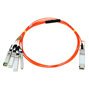 FIBO FT-Q40-4S10-AOC5m Кабель/ FIBO FT-Q40-4S10-AOC5m QSFP+ to 4SFP+ AOC модуль, оптический кабель, 