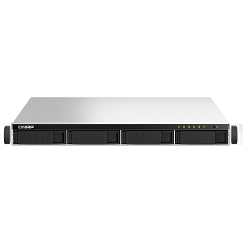 Сетевое хранилище без дисков/ SMB QNAP TS-464U-RP-8G NAS 4 HDD trays, rackmount 1U, 2 PSU. 4-core In