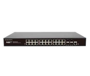 Управляемый L2+ PoE коммутатор Gigabit Ethernet на 24 RJ45 PoE + 4 x GE SFP порта/ Управляемый L2+ P