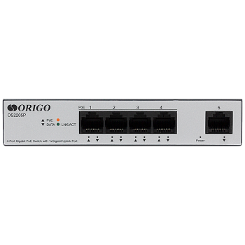 Origo OS2205P/60W/A1A Коммутатор/ Unmanaged Switch 4x1000Base-T PoE, 1x1000Base-T, PoE Budget 60W, L