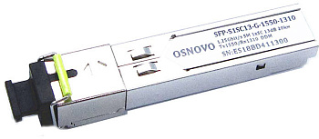 OSNOVO SFP-S1SC13-G-1550-1310 Трансивер/ OSNOVO Оптический SFP Модуль GE, одно волокно SM, до 1,25 Г