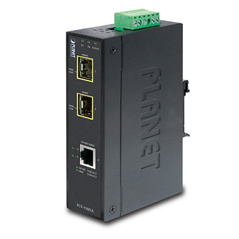PLANET IGT-1205AT медиа конвертер/ PLANET IP30 Industrial 10/100/1000T to 2-Port 100/1000X SFP Gigab