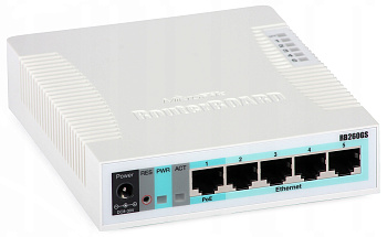 Mikrotik CSS106-5G-1S Коммутатор/ RB260GS 5x Gigabit Ethernet Smart Switch, SFP cage, plastic case, 