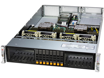 Серверная платформа/ Supermicro Server SYS-222H-TN 2U (2x LGA4710 / 32x DDR5 RDIMM / 8x Hs 2.5" NVMe