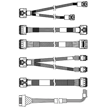 Комплектующие корпусов Lenovo ThinkSystem SR650 V3 2.5" Chassis Front BP1 SAS/SATA Cable Kit