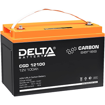 Батарея DELTA серия CGD, CGD 12100, напряжение 12В, емкость 100Ач (разряд 10 часов),  макс. ток разр