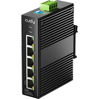Cudy IG1005 Промышленный коммутатор/ 5-Port Aluminum Industrial Switch, 1000Mbps 5-Port RJ45, Din-ra