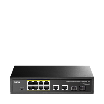 Cudy GS1010PS2 Коммутатор/ 8-10/100/1000 BASE-T Gigabit ports,2-Port 10/100/1000 BASE-T Gigabit Upli