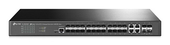 TP-Link SG3428XF Коммутатор/ JetStream™ 24-Port SFP L2+ Managed Switch with 4 10GE SFP+ Slots