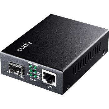 Cudy MC220P Медиаконвертер/ 10/100/1000M SFP Slot to 10/100/1000M PoE+ Port, IEEE 802.3at/af