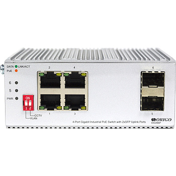Origo OI2206P/120W/A1A Коммутатор/ Unmanaged Industrial Switch 4x1000Base-T PoE, 2x1000Base-X SFP, P