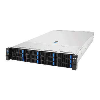 Серверная платформа/ ASUS RS720A-E13-RS12U, 2U, 2 x SP5 (LGA 6096P) 400W, 24 x DDR5 6400, 12 x 3.5/2