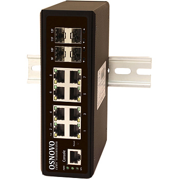 OSNOVO SW-70804/IL Коммутатор/ OSNOVO Промышленный гигабитный L2+ коммутатор на 12 портов , 8*10/100