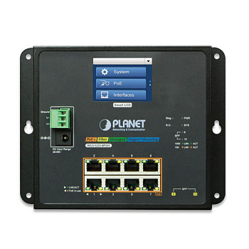 PLANET WGS-5225-8P2SV коммутатор/ PLANET IP30, IPv6/IPv4, L2+ 8-Port 10/100/1000T 802.3at PoE + 2-Po