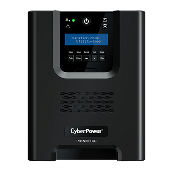 ИБП CyberPower PR1500ELCD, Line-Interactive, 1500VA/1350W, 8 IEC-320 С13 розеток, USB&Serial, SNMPsl