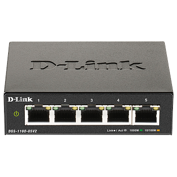 D-Link DGS-1100-05V2/A1A Коммутатор/ DGS-1100-05V2 EasySmart L2 Switch 5х1000Base-T