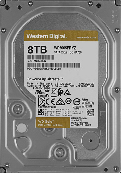 Жесткий диск WD SATA-III 8TB WD8005FRYZ Server Gold 512E (7200rpm) 256Mb 3.5" [WD8005FRYZ]