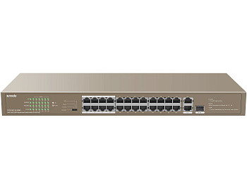 Tenda TEF1126P-24-250W Коммутатор/ Tenda TEF1126P-24-250W 24FE+2GE/1SFP Rackmount Switch With 24-Por