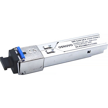 OSNOVO SFP-S1SC18-F-1310-1550-I Трансивер/ OSNOVO Оптический SFP модуль промышленный, SC, одно волок