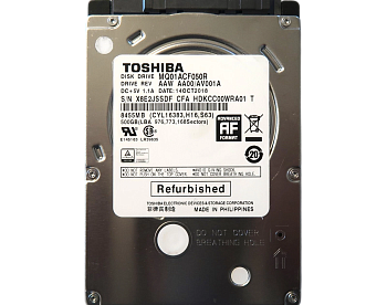 HDD Toshiba SATA3 500Gb 2.5" 7200 16Mb OFFICIAL RECERTIFIED 1 year warranty