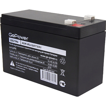 Аккумулятор свинцово-кислотный GoPower LA-1290 12V 9Ah (1/5)