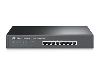 TP-Link TL-SG1008 Сетевой коммутатор/ 8-port Gigabit Switch, 8 10/100/1000M RJ45 ports, 1U 13-inch r