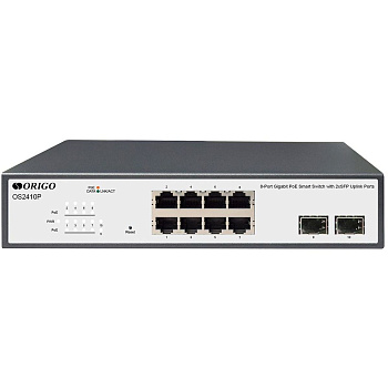 Origo OS2410P/120W/A1A Коммутатор/ Smart Managed L2 PoE Switch 8x1000Base-T PoE, 2x1000Base-X SFP, P