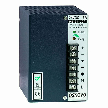 OSNOVO PS-24120/I Блок питания/ OSNOVO Промышленный блок питания. DC24V, 5A (120W). Диапазон входных