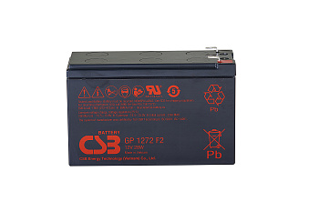 Батарея CSB серия GP, GP1272 F2 (12V28W) , напряжение 12В, емкость 7Ач (разряд 20 часов), емкость 28