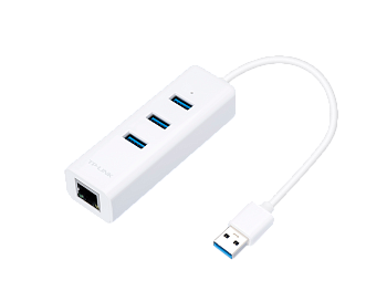 TP-Link UE330 USB концентратор/ USB 3.0 to Gigabit Ethernet Network Adapter with 3-Port USB 3.0 Hub,
