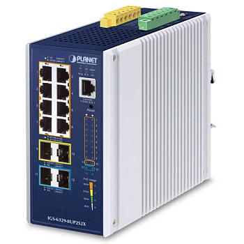 PLANET IGS-6329-8UP2S2X коммутатор/ PLANET IGS-6329-8UP2S2X IP30 DIN-rail Industrial L3 8-Port 10/10