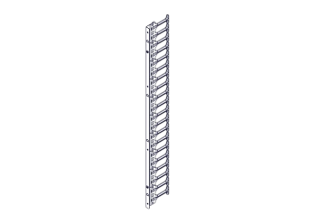 Вертикальный кабельный организатор Systeme Electric, серия Excelente, 42U, пластиковые пальцы, однор