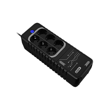 Резевный ИБП в плоском корпусе "Brick"/ ИБП CBR [LGT-650H-6F-LDB] Offline 650VA/360W 5Ah12V 6 x Shuk