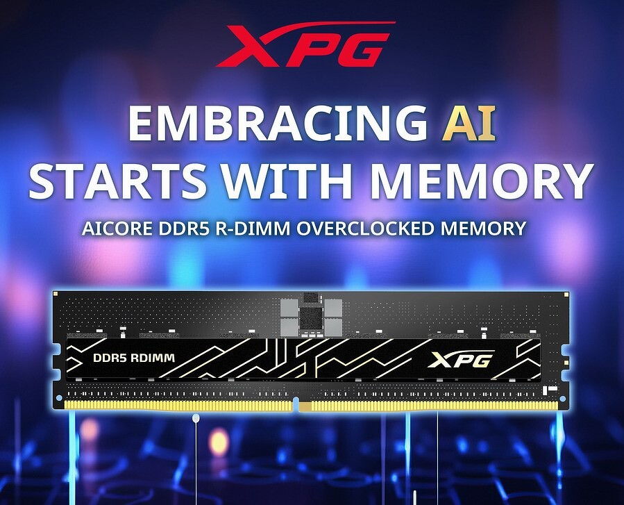 XPG представляет свою первую разогнанную оперативную память AICore DDR5 R-DIMM для мощных рабочих станций